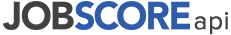 Gray and blue JobScore API logo